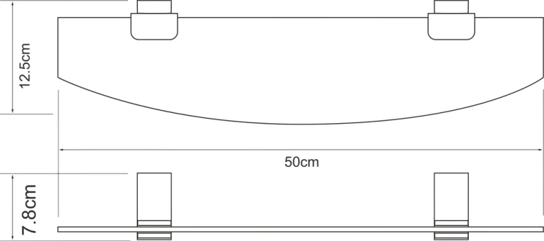 Полка стеклянная Wasserkraft Abens черный матовый K-3224 - 3
