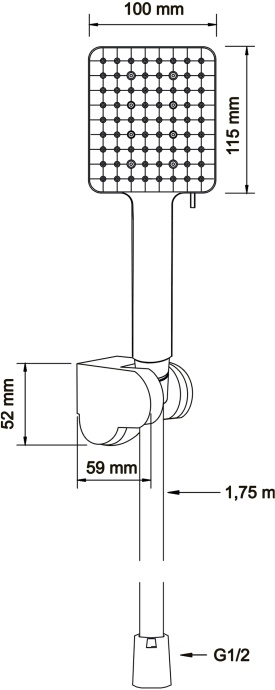 Душевой гарнитур Swedbe Hermes черный матовый  5134B - 5