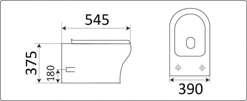 Унитаз подвесной Ceramalux белый  CL-2100 - 2