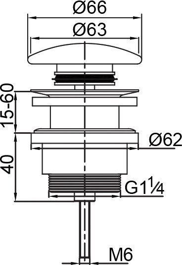 Донный клапан для раковины Veragio Sbortis VR.SBR-8002.BR - 1