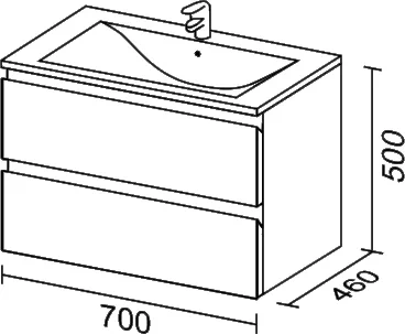 Тумба с раковиной Sanvit Авеню-2 70 белый глянец - 3