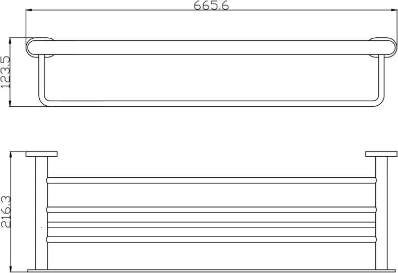 Полка для полотенец Rav Slezak Yukon хром - белый YUA0704CB - 1