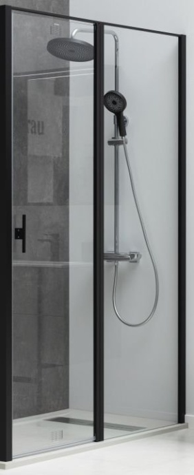 3.31030.BBA PRIORITY, Дверь 8мм, 1000мм стекло Optiwhite, Easyclean, черн.браш.алюм (294059) - 0