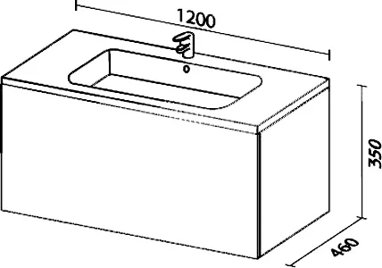 Тумба с раковиной Sanvit Авеню-1 120 белый глянец - 3