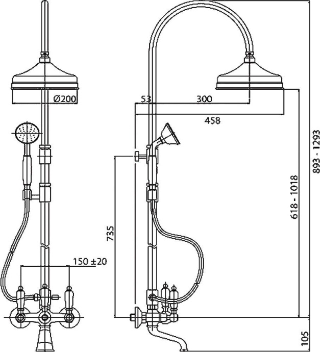 Душевая стойка Cezares FIRST  FIRST-CVD-01-Bi - 3