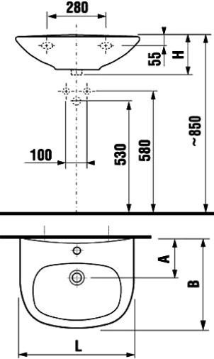 Подвесная раковина Jika Zeta (103920001041) 8.1039.2.000.104.9 - 6
