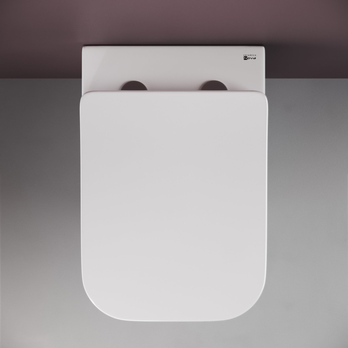 Унитаз подвесной Ceramica Nova Metric Rimless с микролифтом, безободковый CN3007 - 4