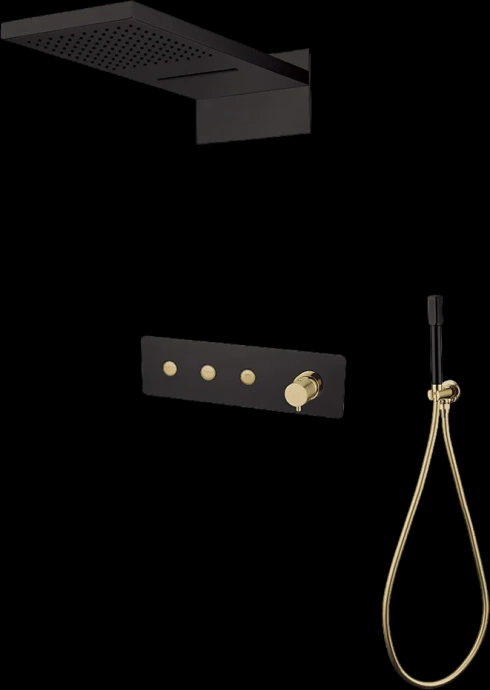 Душевой комплект Boheme Fusion черный - золото 130-BG - 0