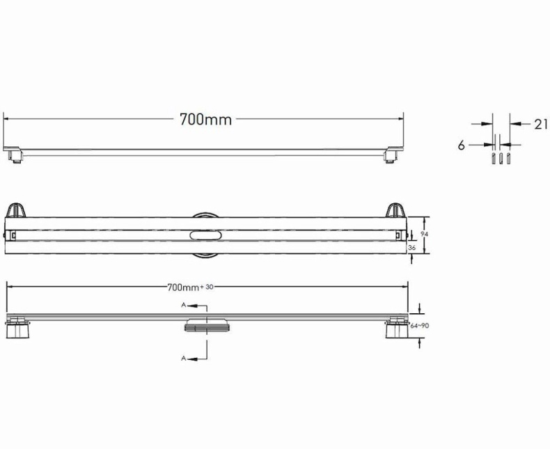 Душевой лоток Berges Super Slim 70 золото глянцевое 092053 - 1