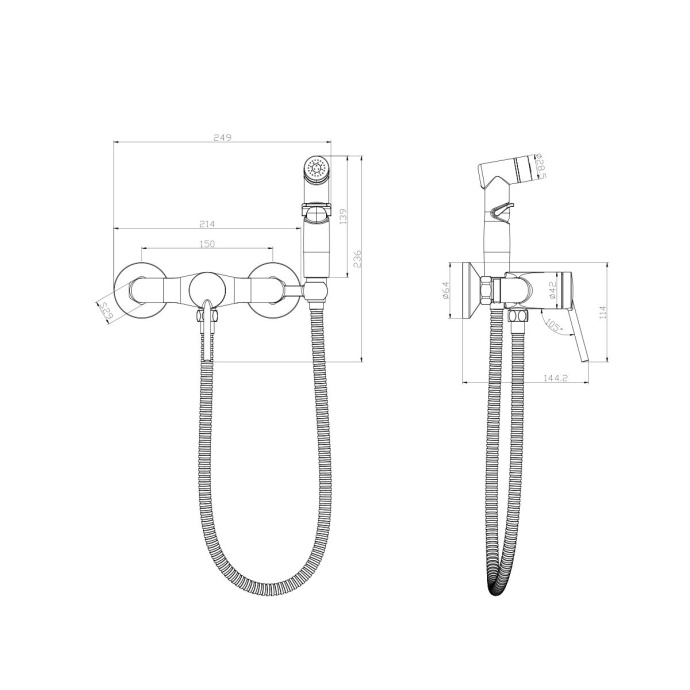 Гигиенический душ Lemark Minima со смесителем LM3818C - 1