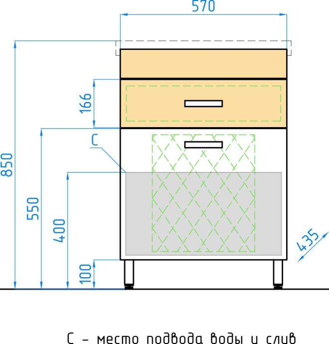 Тумба для комплекта Style Line Ориноко 60 с бельевой корзиной, белая, ориноко ЛС-00000383 - 8