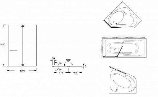 Шторка на ванну Jacob Delafon Adequation E4931-GA - 1