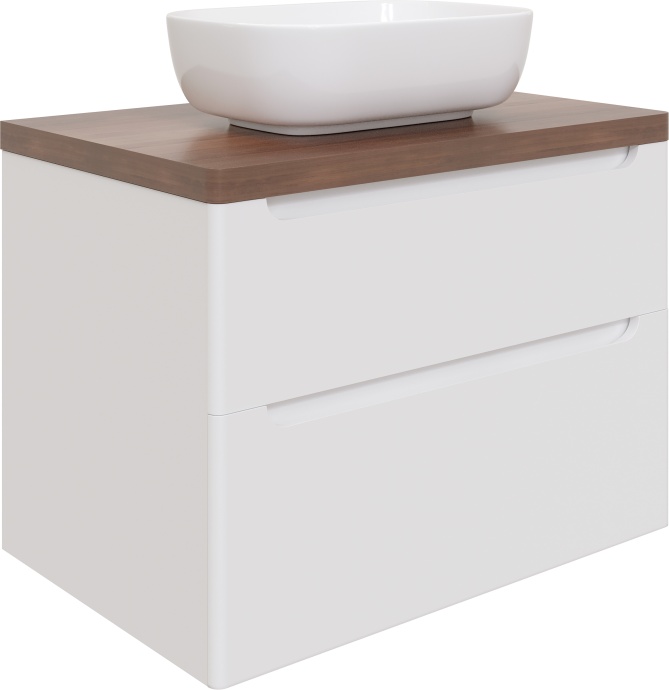 Тумба с раковиной STWORKI Берген 80 белая с темной столешницей, Moduo 50 Square 549471 - 7