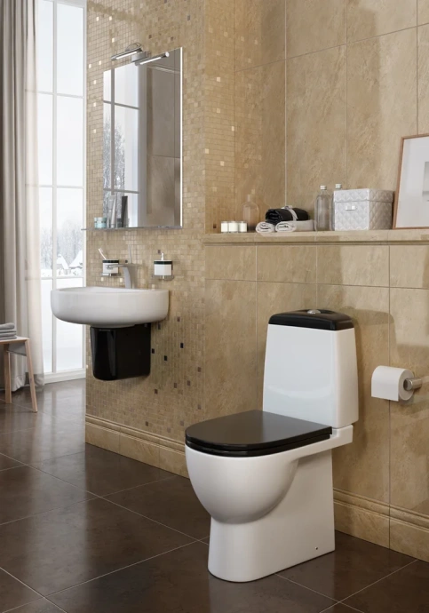 Унитаз-компакт Sanita luxe Best Color Black с микролифтом BSTSLCC06100522 - 1