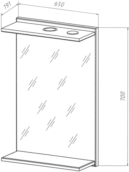 Зеркало-шкаф Бриклаер Адель 85 1 шкаф - 3