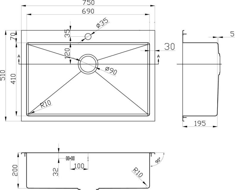 Мойка кухонная Zorg Inox Pvd SZR-7551 bronze - 1