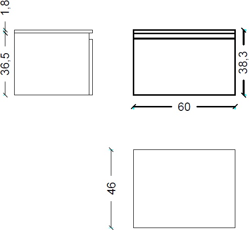 Тумба Armadi Art Flat Valessi Uno-S 60 подвесная черный глянец 897-060-A glossy - 1