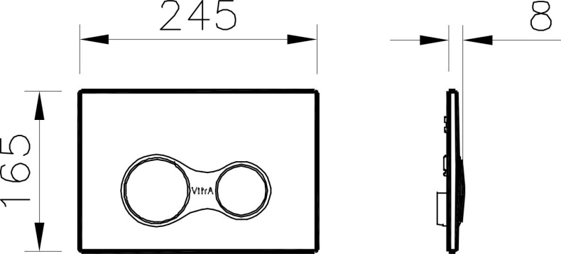 Кнопка смыва Vitra Concealed Cisterns черный  740-0411 - 1