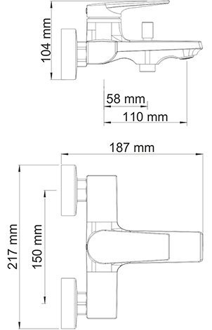 Смеситель Wasserkraft Lopau 3201 для ванны с душем - 2