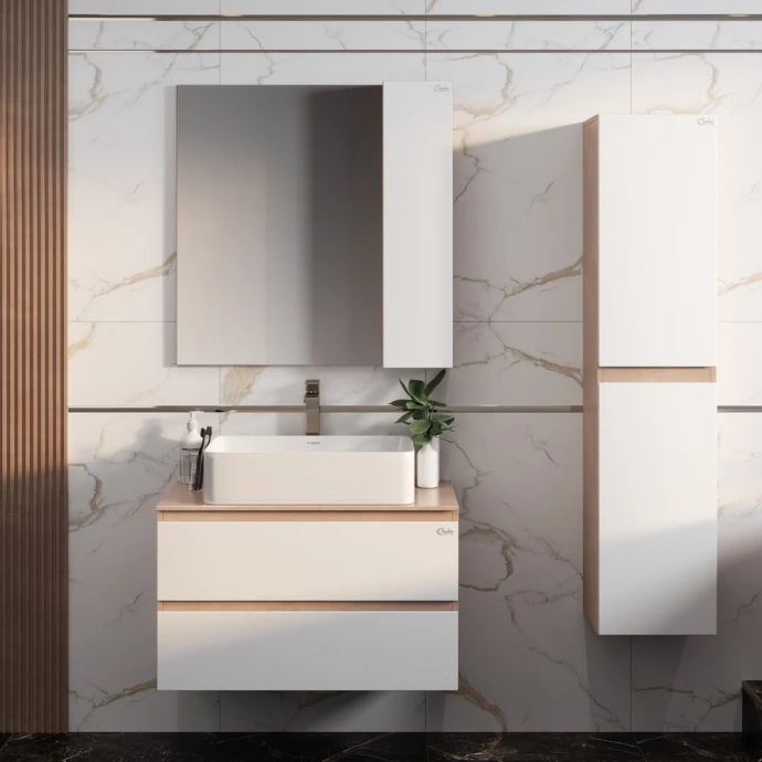 Комплект мебели Onika Алеста 80 белый/камень светлый (108054) - 0