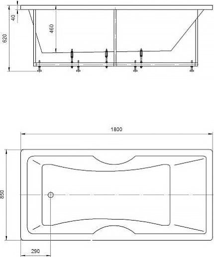 Акриловая ванна Aquatek Феникс 180 см FEN180-0000083 - 1