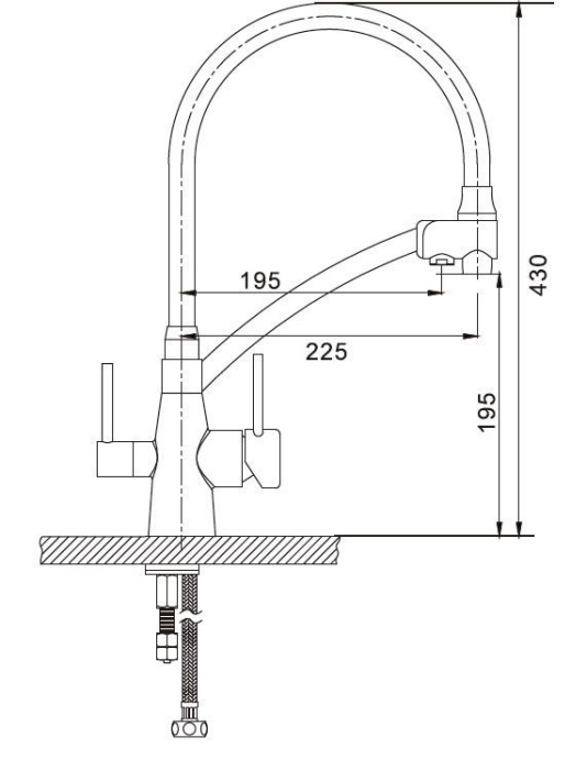 Смеситель для кухни Gappo бронза с черным G4398-1 - 8