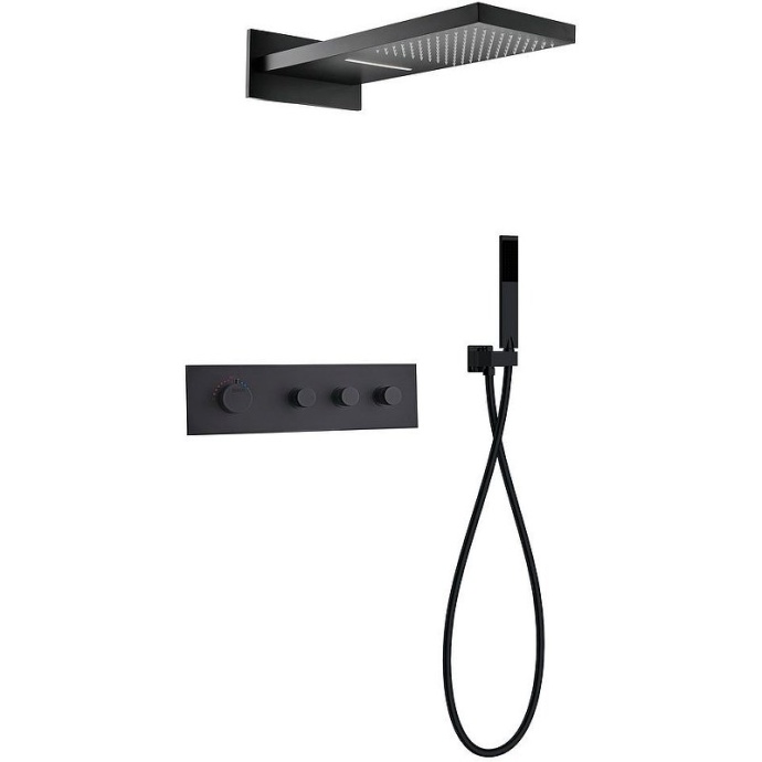 Душевая система Black&White Universe с термостатом черная матовая 8330BUK - 0