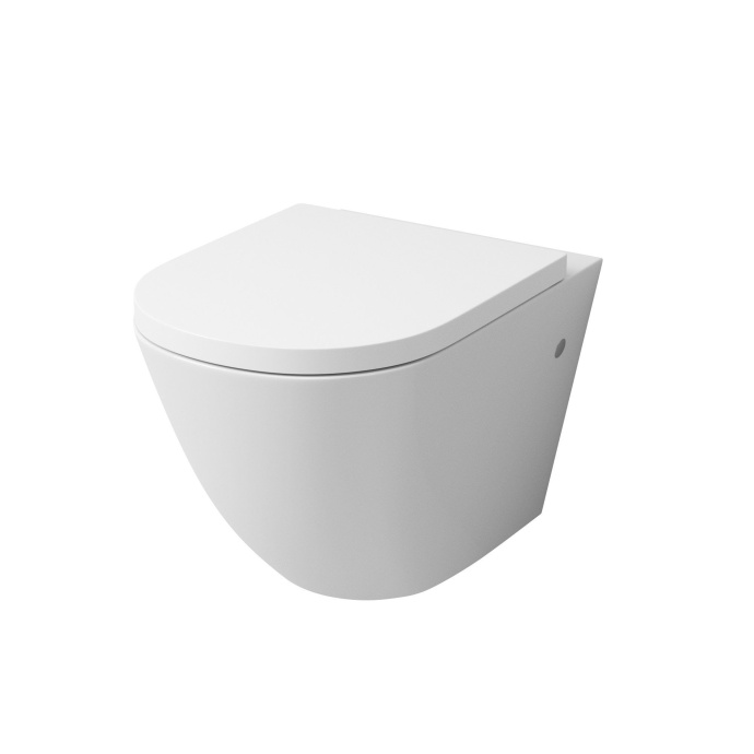 Унитаз GR-4411S (560*360*350) подвесной БЕЗОБОДКОВЫЙ с тонкой крышкой - 0