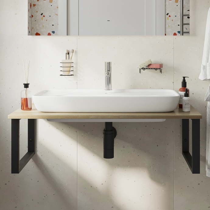 Столешница с раковиной DIWO Элиста 100 светлое дерево, с раковиной Углич 0117 559517 - 0