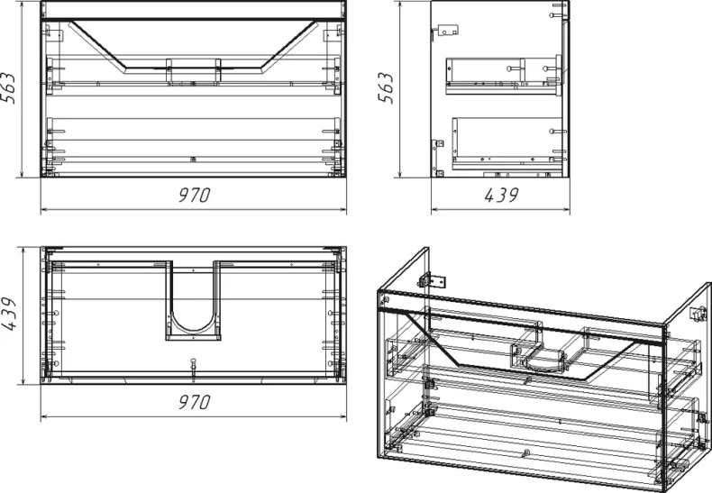 Тумба под раковину Бриклаер Брайтон 100 глиняный серый  4627125415777 - 5