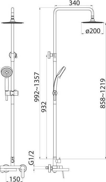 Душевая стойка BelBagno Delta DEL-VSCM-IN - 1