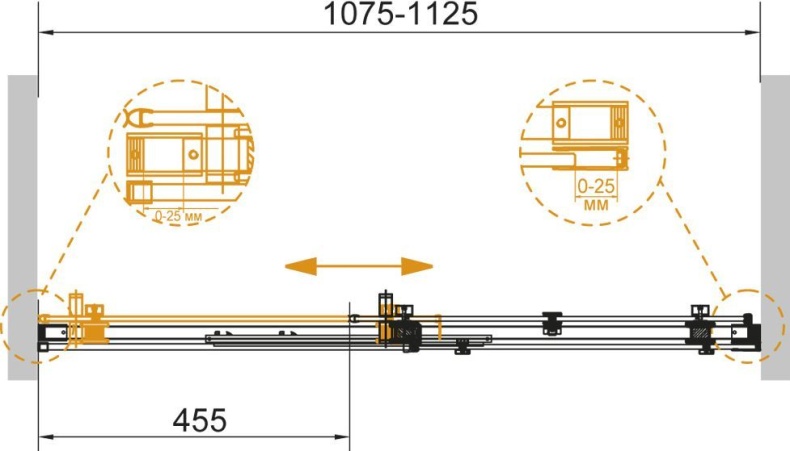 Душевая дверь в нишу Cezares Stylus Soft BF 1 110 C Cr STYLUS-SOFT-BF-1-110-C-Cr - 3