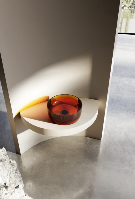 Раковина накладная ABBER Kristall 40 коричневый  AT2804Opal - 1