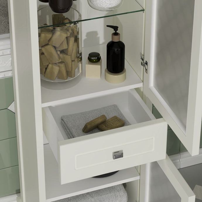 Шкаф-пенал Opadiris Омега 45 R слоновая кость 00-00001617 - 3