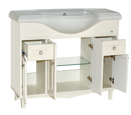 Тумба с раковиной Misty Шармель 105 бежевая глянцевая УТ000001878 - 1