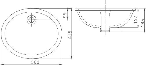 Встраиваемая раковина Ssww  50 см  CL3022 - 2