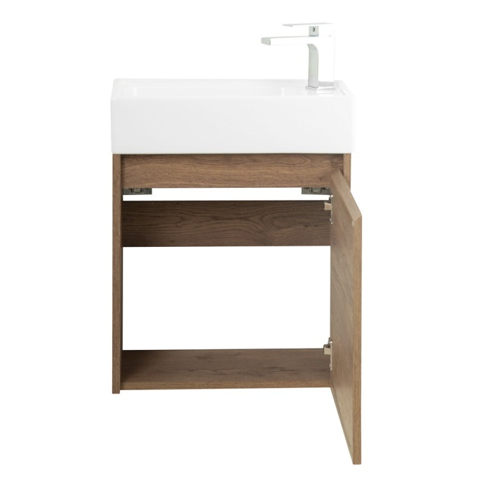 Тумба с раковиной Belbagno Kraft Mini 50 R темное дерево - 3