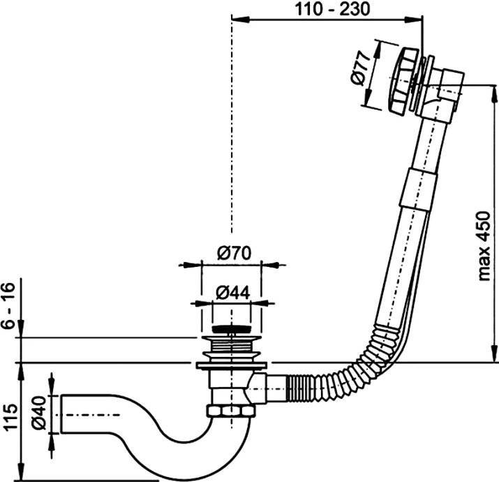 Слив-перелив Timo 8003 Chrome 8003/00 - 2