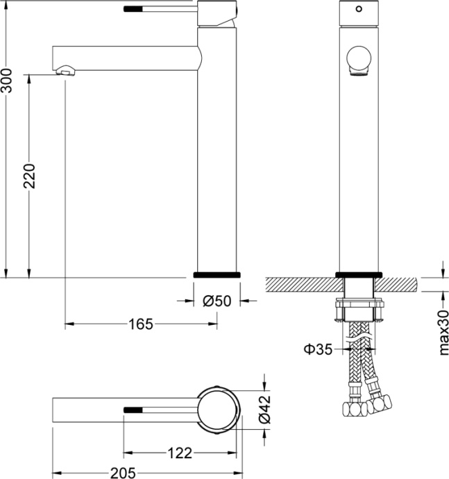 Смеситель для раковины Timo Saona 2311/18F черное золото - 1