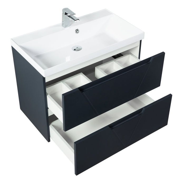 Тумба под раковину BelBagno Vittoria 80 черный матовый VITTORIA-800-2C-SO-GO-P - 8