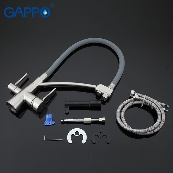 Смеситель для кухни Gappo серый G4398 - 4