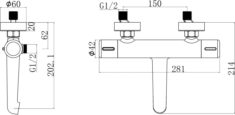Термостат Agger Thermo A2460000 для ванны с душем - 1