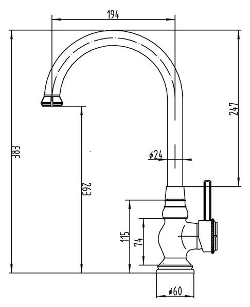 Смеситель Zorg Antic A 202K-BR для кухонной мойки - 1