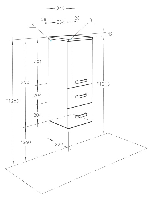 Комплект мебели напольный Aquaton Америна 60 белый - 12