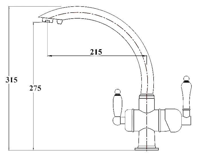 Смеситель Zorg Clean Water ZR 327 YF antique для кухонной мойки - 1