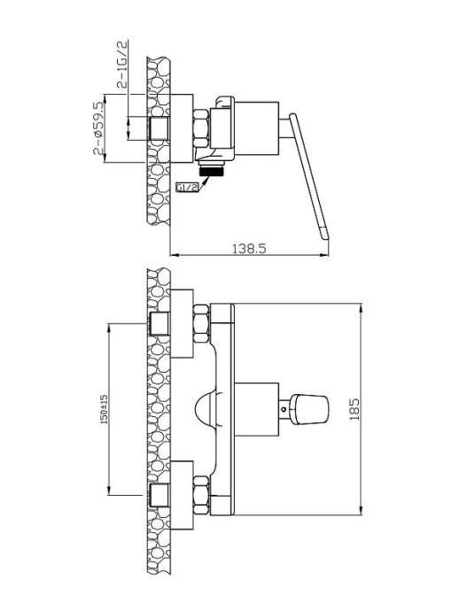Смеситель для душа Agger Beauty хром без душевого набора A2620000 - 1