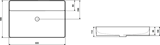 Раковина накладная Excellent Rima 2.0 60 без отверстия под смеситель белый CEEX.4902.600.WH - 2