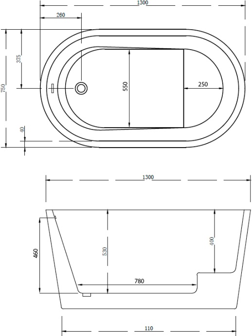Акриловая ванна Abber AB9277 - 4