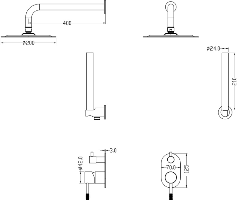 Душевой комплект Boheme Uno 464-MW С ВНУТРЕННЕЙ ЧАСТЬЮ, белый - 1