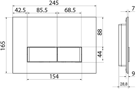 Кнопка смыва Iddis Uniglass стекло, черная UNG10GBi77 - 2